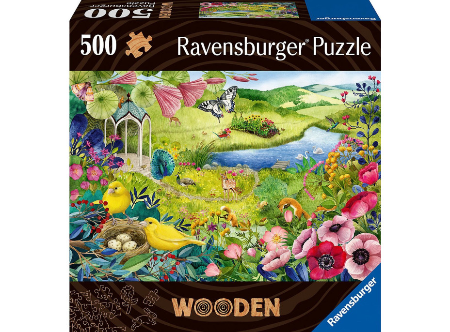 RAVENSBURGER Dřevěné puzzle Divoká zahrada 500 dílků