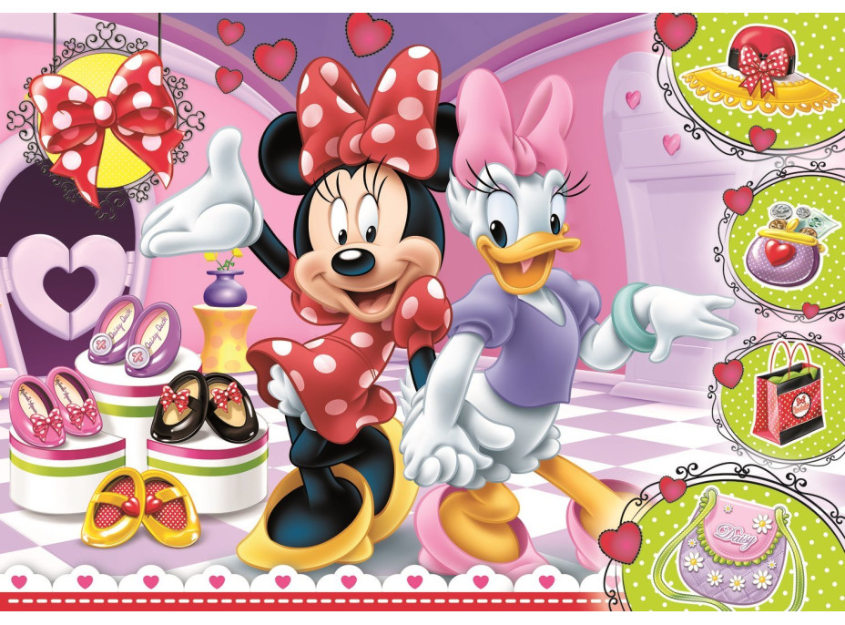 TREFL Třpytivé puzzle Minnie a Daisy 100 dílků