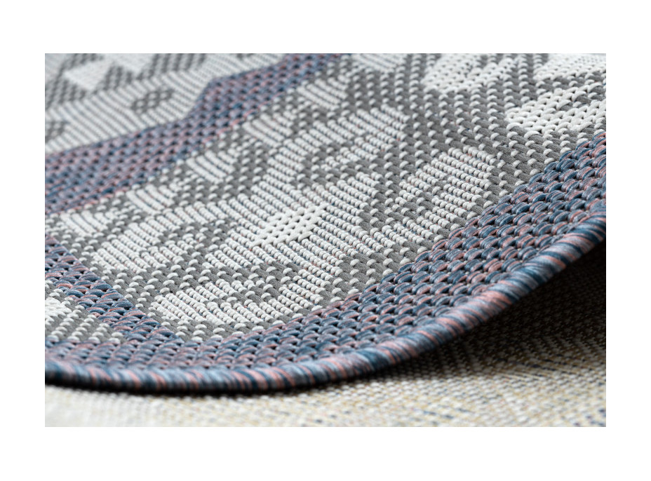 Kusový koberec Sion Sisal Aztec 3007 blue/pink/ecru