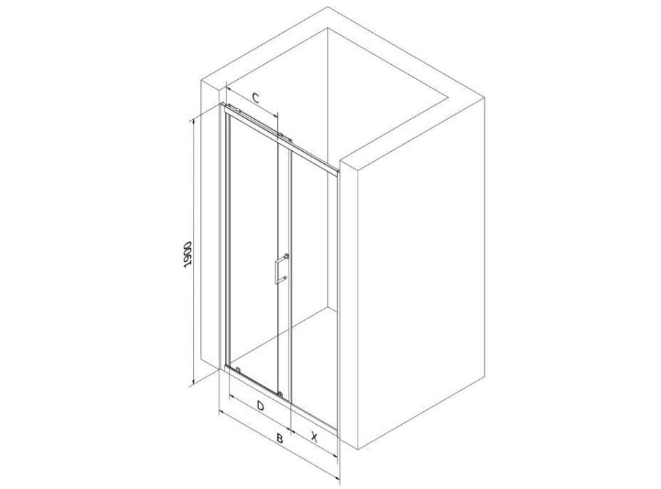 Sprchové dveře MAXMAX MEXEN APIA 105 cm - STRIPE, 845-105-000-01-20