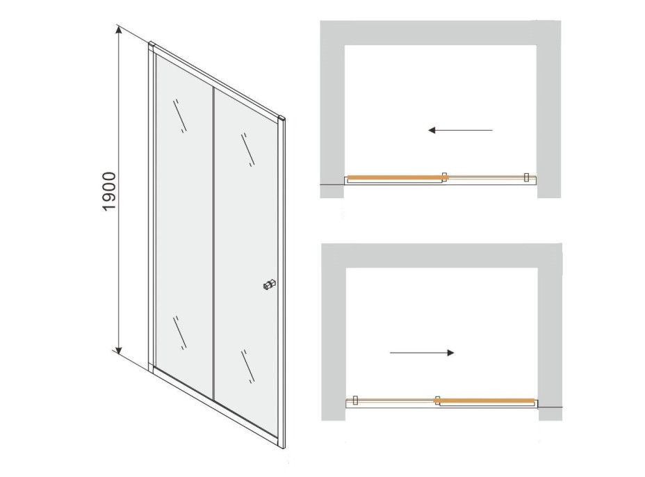 Sprchové dveře MAXMAX MEXEN APIA 110 cm, 845-110-000-01-00