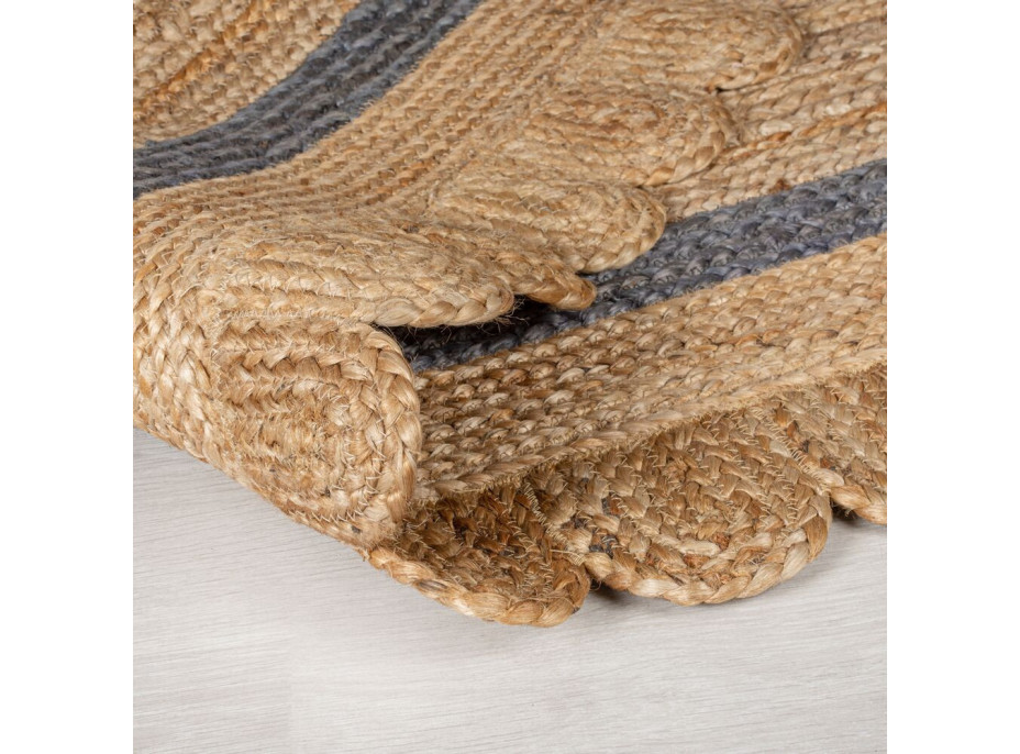 Kusový koberec Grace Jute Natural/Grey kruh