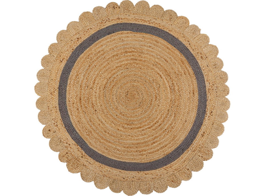 Kusový koberec Grace Jute Natural/Grey kruh