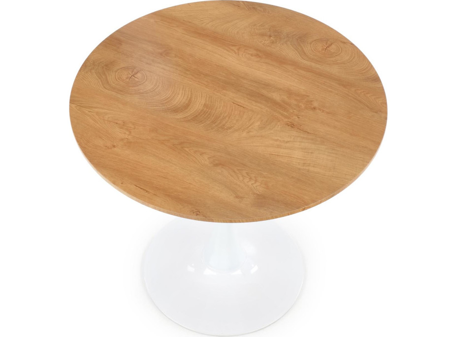 Jídelní stůl JAY - 80x73 cm - dub zlatý/bílý