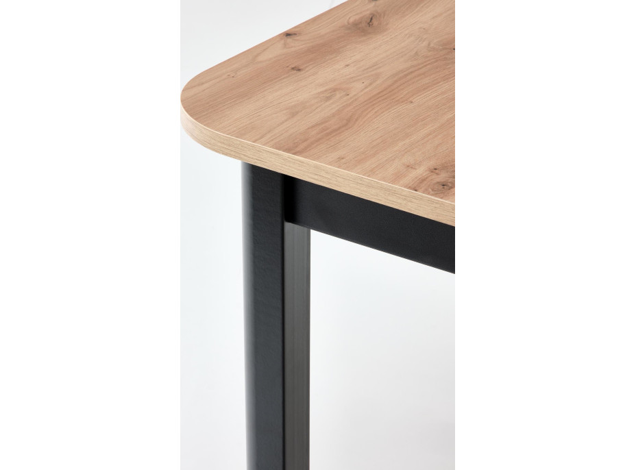 Jídelní stůl FLORA 160(228)x90x78 cm - rozkládací - dub artisan/černý
