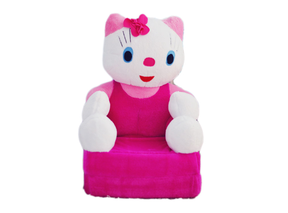 Dětské plyšové rozkládací křesílko KITTY