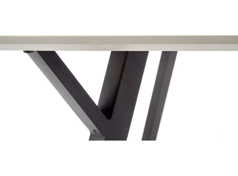Jídelní stůl DARREN 140x80x74 cm - světle šedý/černý