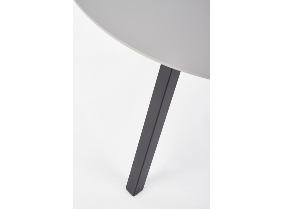 Jídelní stůl DARREN 100x74 cm - kulatý - světle šedý/černý