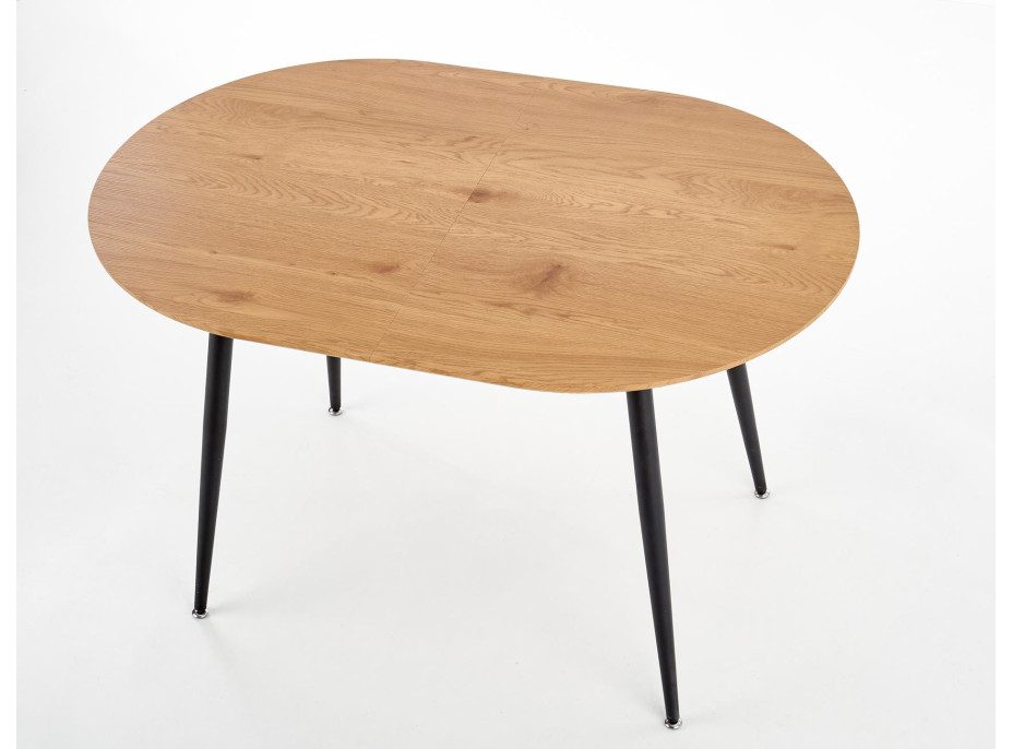 Jídelní stůl STUART 120(160)x80x74 cm - rozkládací - dub zlatý/černý