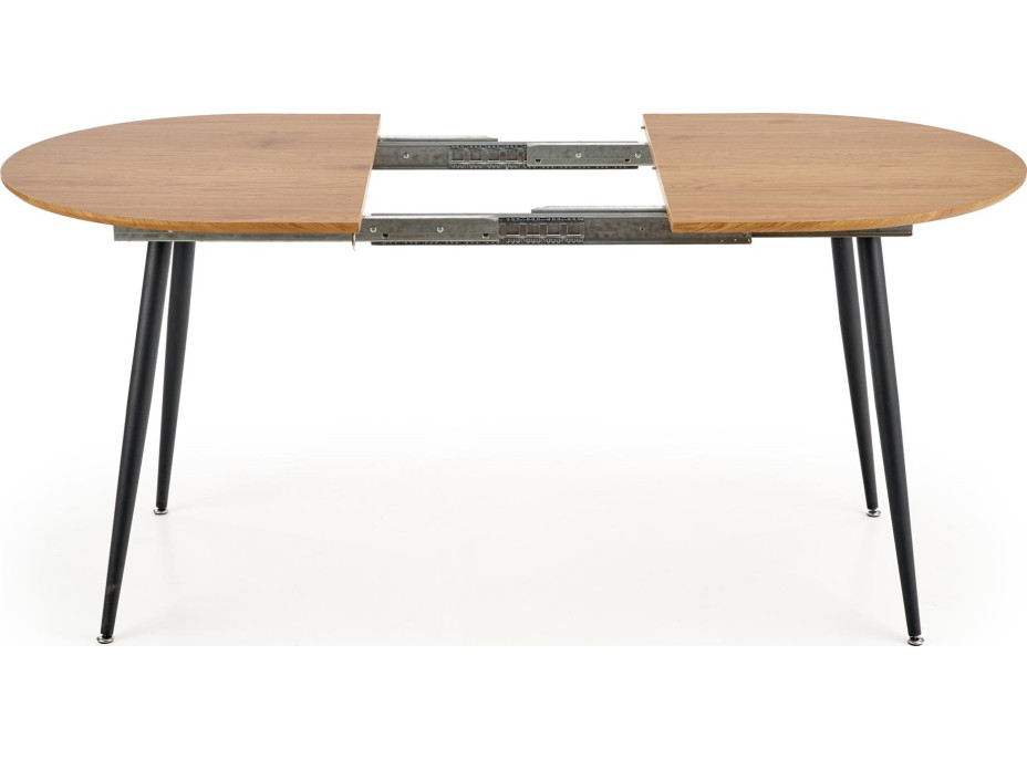 Jídelní stůl STUART 120(160)x80x74 cm - rozkládací - dub zlatý/černý