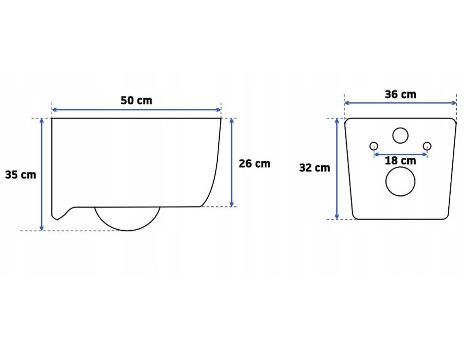 Závěsné WC MAXMAX Rea PORTER RIMLESS