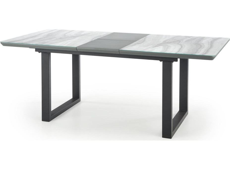 Jídelní stůl LUKE - 160(200)x90x76 cm - rozkládací - šedý/černý