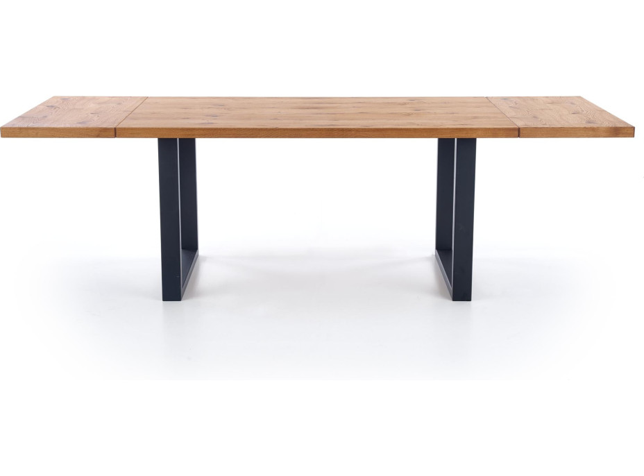 Jídelní stůl STEFANO - 160(250)x90x76 cm - rozkládací - dub světlý/černý