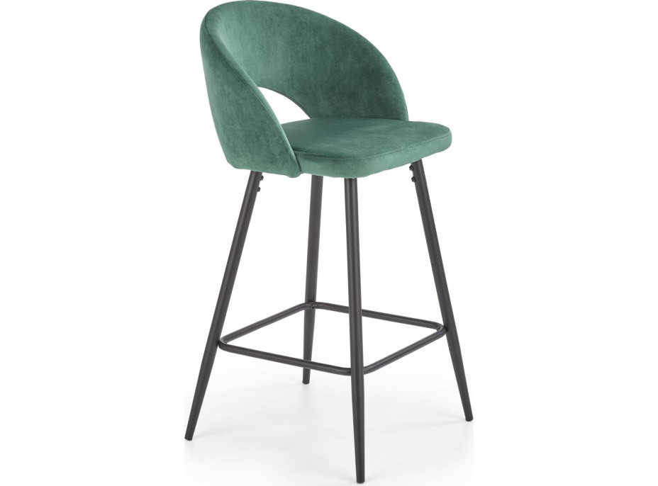 Barová židle ELISA - tmavě zelená