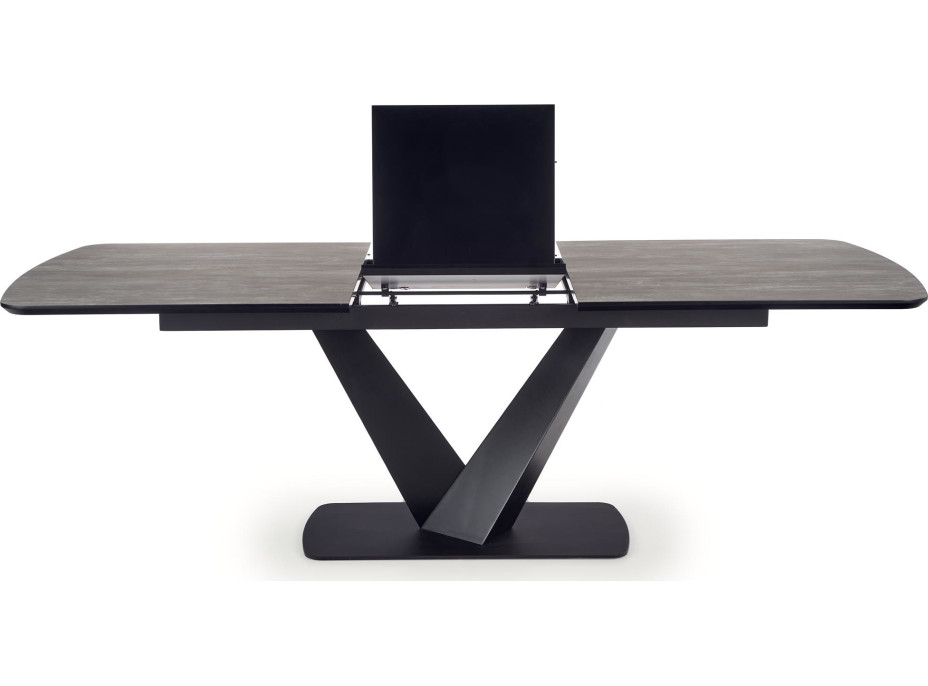 Jídelní stůl ALESSANDRO - 180(230)x95x76 cm - rozkládací - tmavě šedý/černý