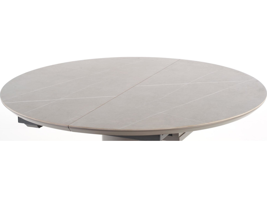 Jídelní stůl MARCO - 120(160)x120x76 cm - rozkládací - šedý/zlatý