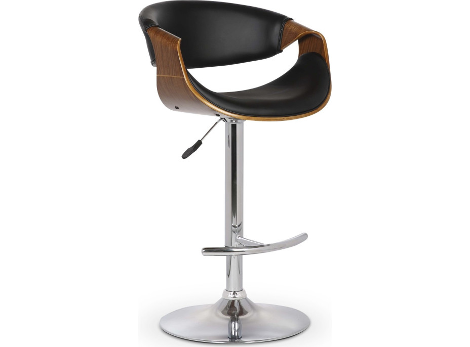 Barová židle LUCIA - černá/ořech - výškově nastavitelná