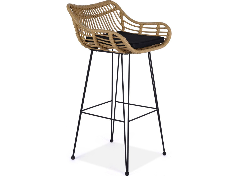 Barová židle ERICA - přírodní/černá