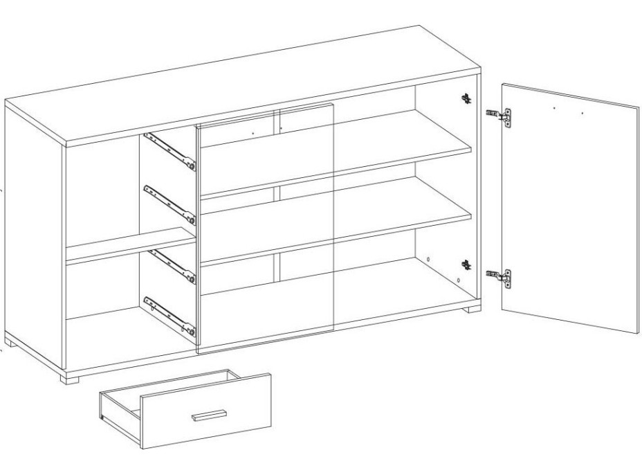 Komoda FREYA - dub sonoma/bílá