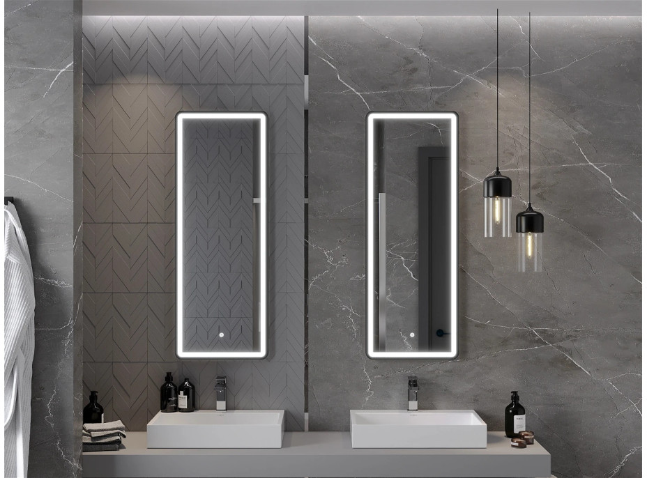 Obdélníkové zrcadlo MEXEN CORO 45x120 cm - s LED podsvícením a vyhříváním, 9817-045-120-611-70