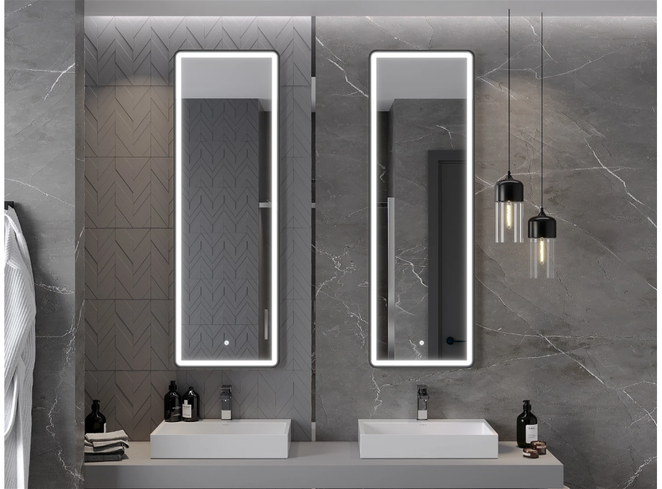 Obdélníkové zrcadlo MEXEN CORO 50x150 cm - s LED podsvícením a vyhříváním, 9817-050-150-611-70