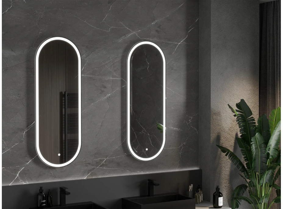 Oválné zrcadlo MEXEN BONO 45x120 cm - s LED podsvícením a vyhříváním, 9816-045-120-611-00