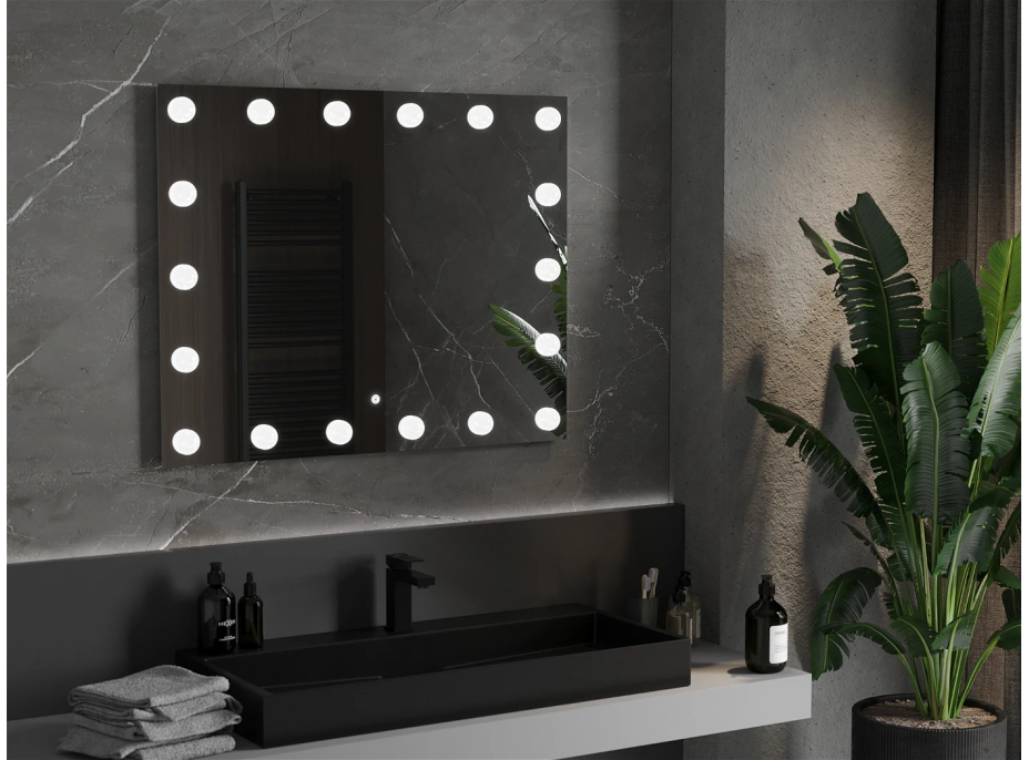Obdélníkové zrcadlo MEXEN DONA 100x80 cm - s LED podsvícením a vyhříváním, 9818-100-080-611-00