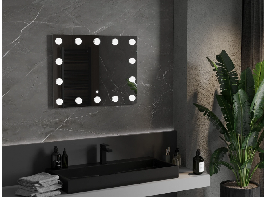 Obdélníkové zrcadlo MEXEN DONA 80x60 cm - s LED podsvícením a vyhříváním, 9818-080-060-611-00