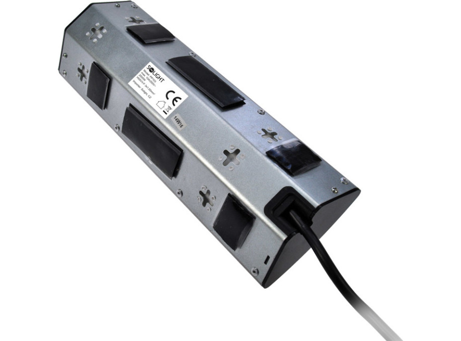 Prodlužovací přívod, 4 zásuvky, stříbrný, 1,5m, rohový design