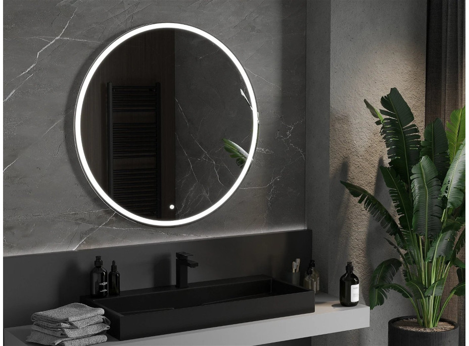 Kulaté zrcadlo MEXEN GOBI 100 cm - s LED podsvícením a vyhříváním, 9801-100-100-611-00