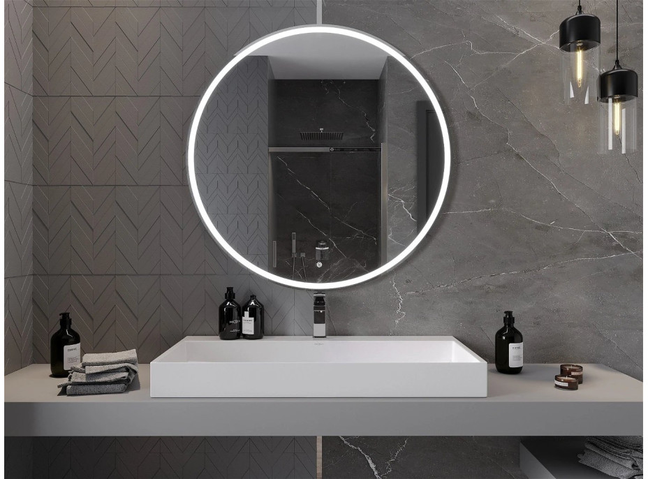 Kulaté zrcadlo MEXEN GOBI 100 cm - s LED podsvícením a vyhříváním, 9801-100-100-611-00