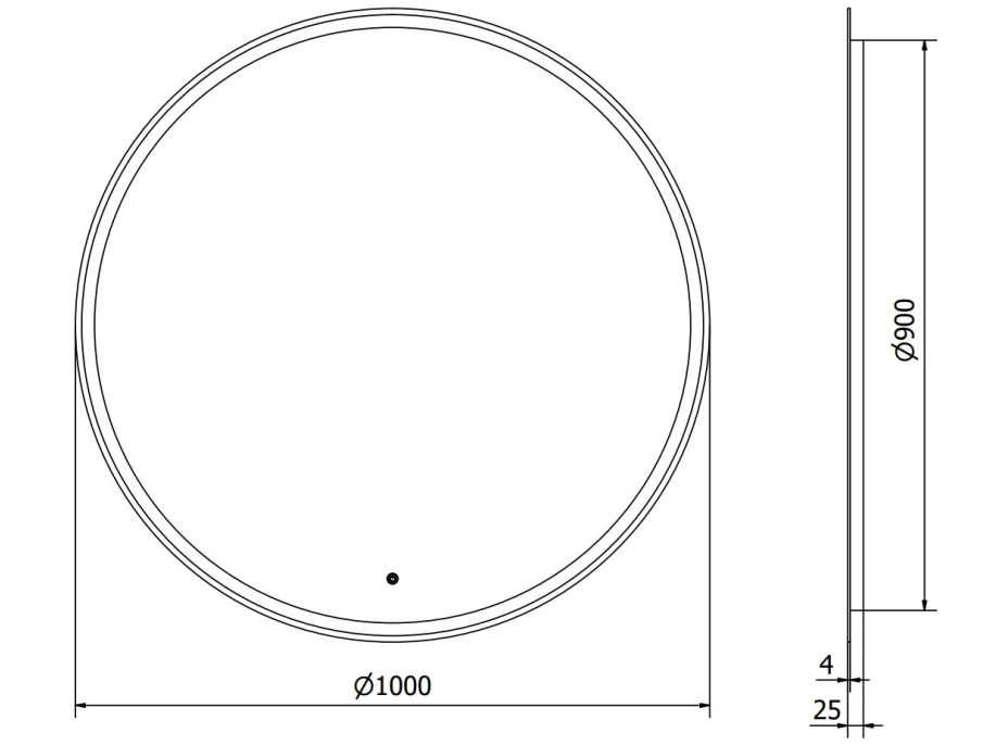 Kulaté zrcadlo MEXEN GOBI 100 cm - s LED podsvícením a vyhříváním, 9801-100-100-611-00