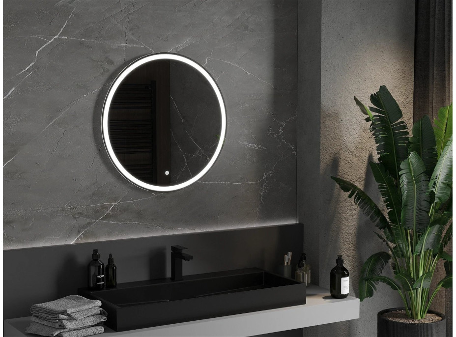 Kulaté zrcadlo MEXEN GOBI 70 cm - s LED podsvícením a vyhříváním, 9801-070-070-611-00
