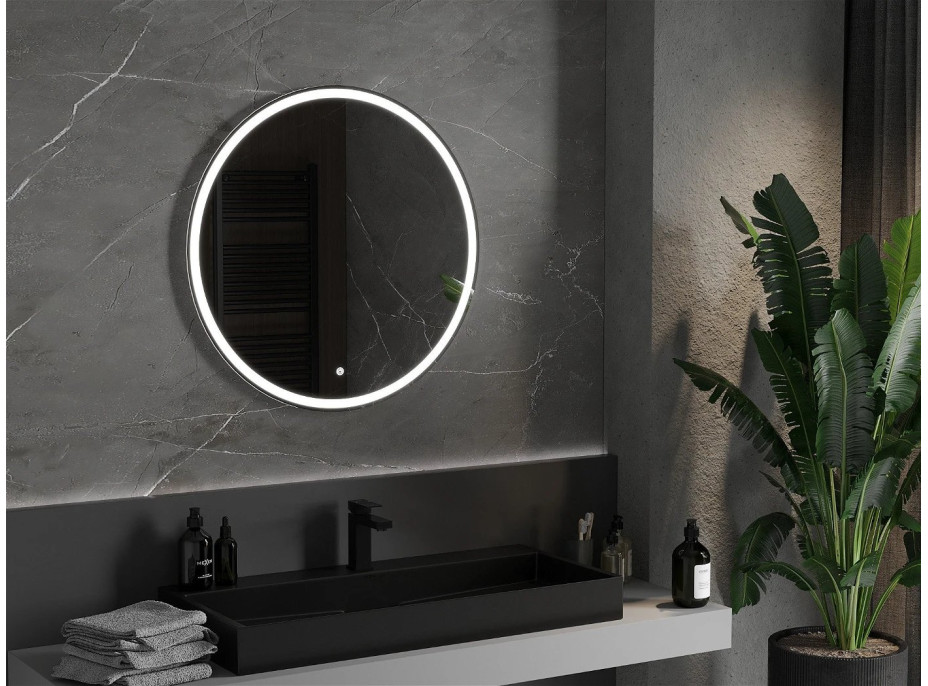 Kulaté zrcadlo MEXEN GOBI 80 cm - s LED podsvícením a vyhříváním, 9801-080-080-611-00