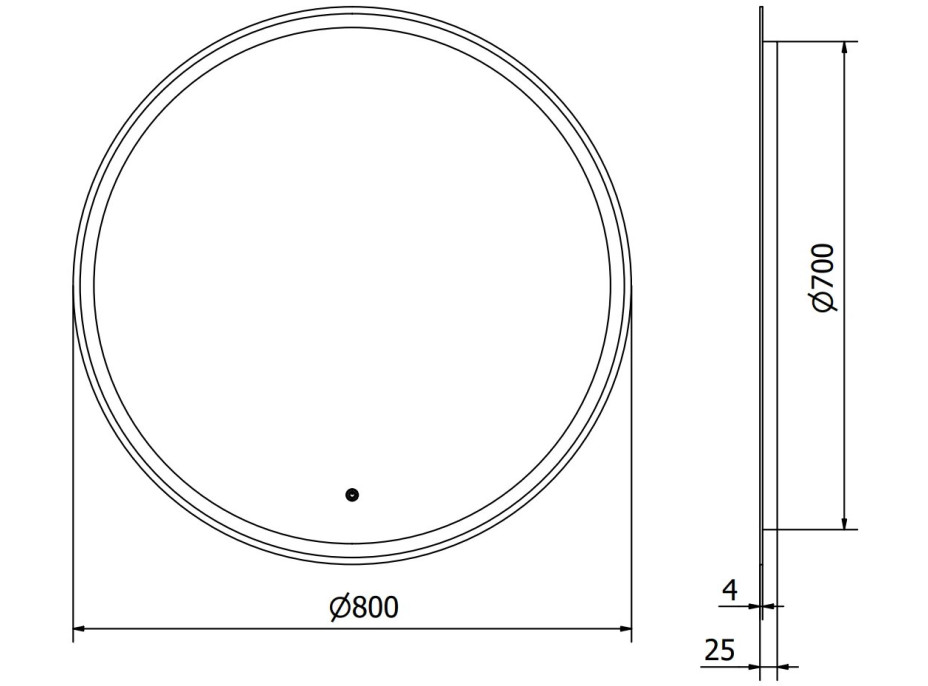 Kulaté zrcadlo MEXEN GOBI 80 cm - s LED podsvícením a vyhříváním, 9801-080-080-611-00