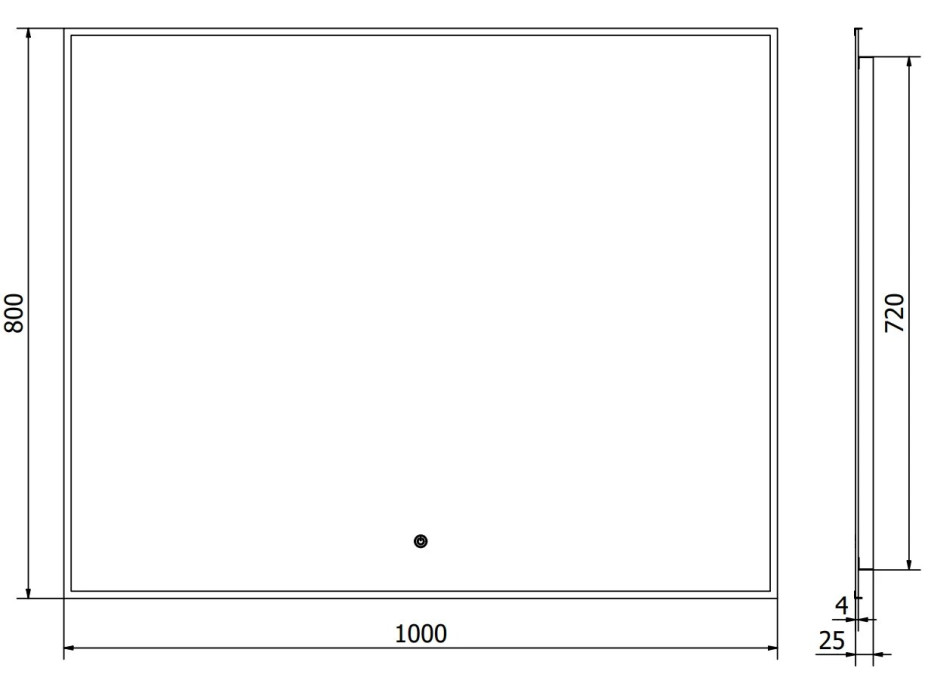 Obdélníkové zrcadlo MEXEN ERMA 100x80 cm - s LED podsvícením a vyhříváním, 9814-100-080-611-70