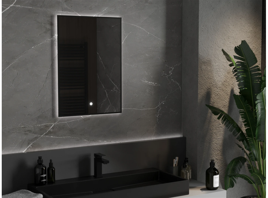 Obdélníkové zrcadlo MEXEN ERMA 50x70 cm - s LED podsvícením a vyhříváním, 9814-050-070-611-70