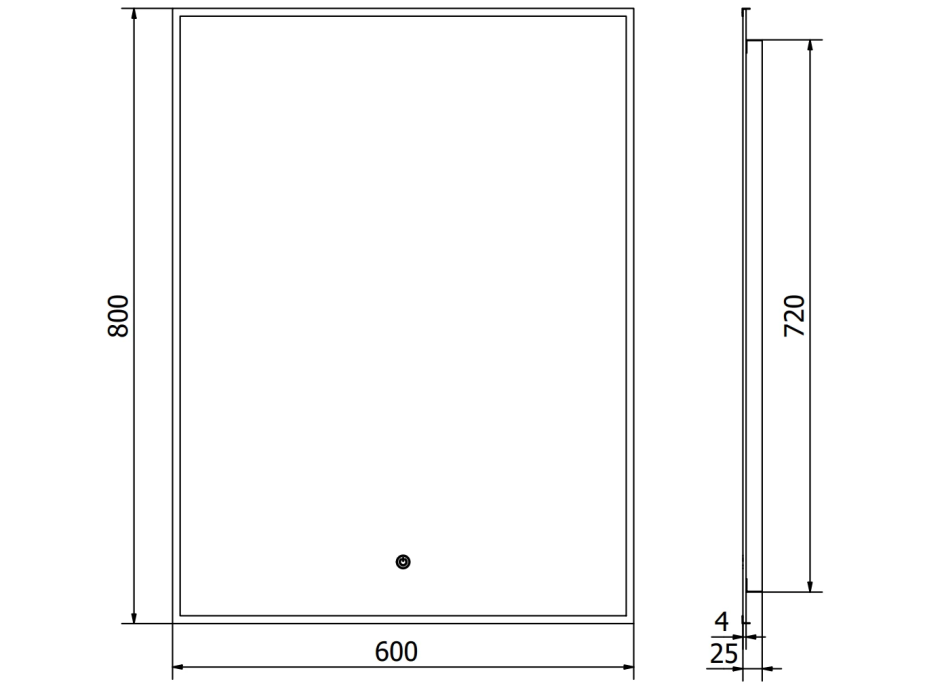 Obdélníkové zrcadlo MEXEN ERMA 60x80 cm - s LED podsvícením a vyhříváním, 9814-060-080-611-70