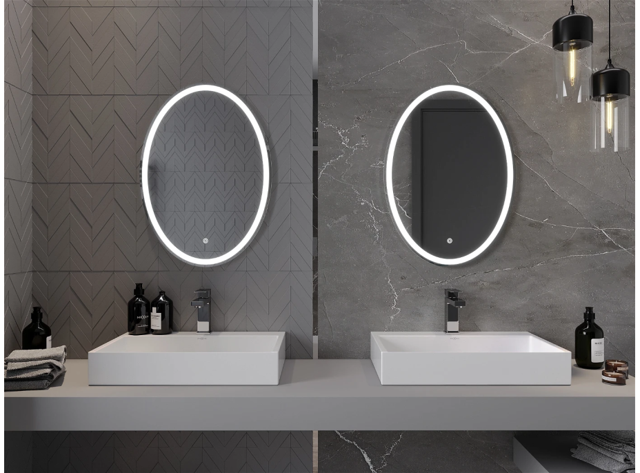 Oválné zrcadlo MEXEN ELZ 50x70 cm - s LED podsvícením a vyhříváním, 9802-050-070-611-00