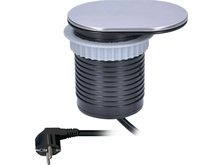 1x vestavná zásuvka + 1x USB s posuvným víčkem, délka 1,9m, USB 2400mA