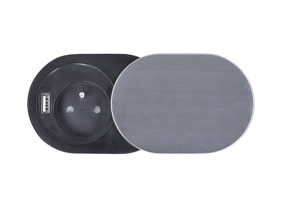 1x vestavná zásuvka + 1x USB s posuvným víčkem, délka 1,9m, USB 2400mA