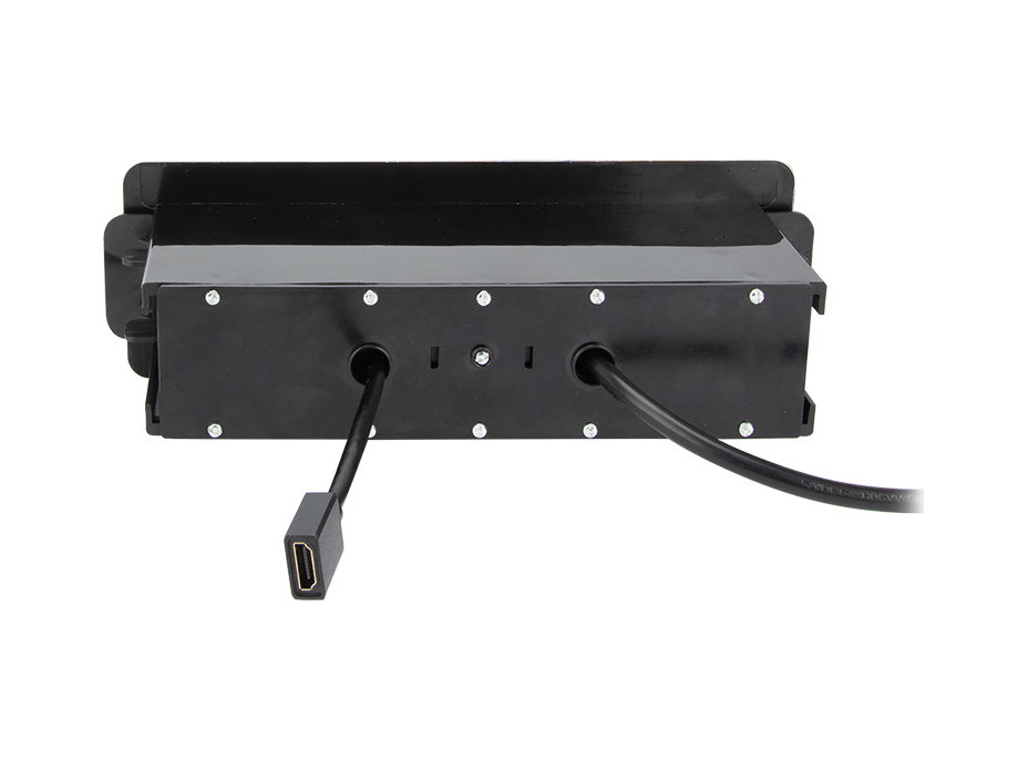 USB výsuvný blok zásuvek, 2 zásuvky + HDMI + USB, nerez + plast, 3 x 1.5mm2, stříbrný