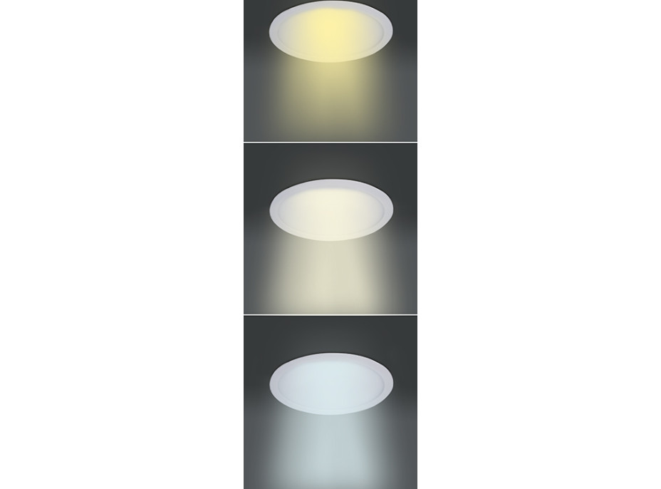 LED mini panel CCT, podhledový, 18W, 1530lm, 3000K, 4000K, 6000K, kulatý