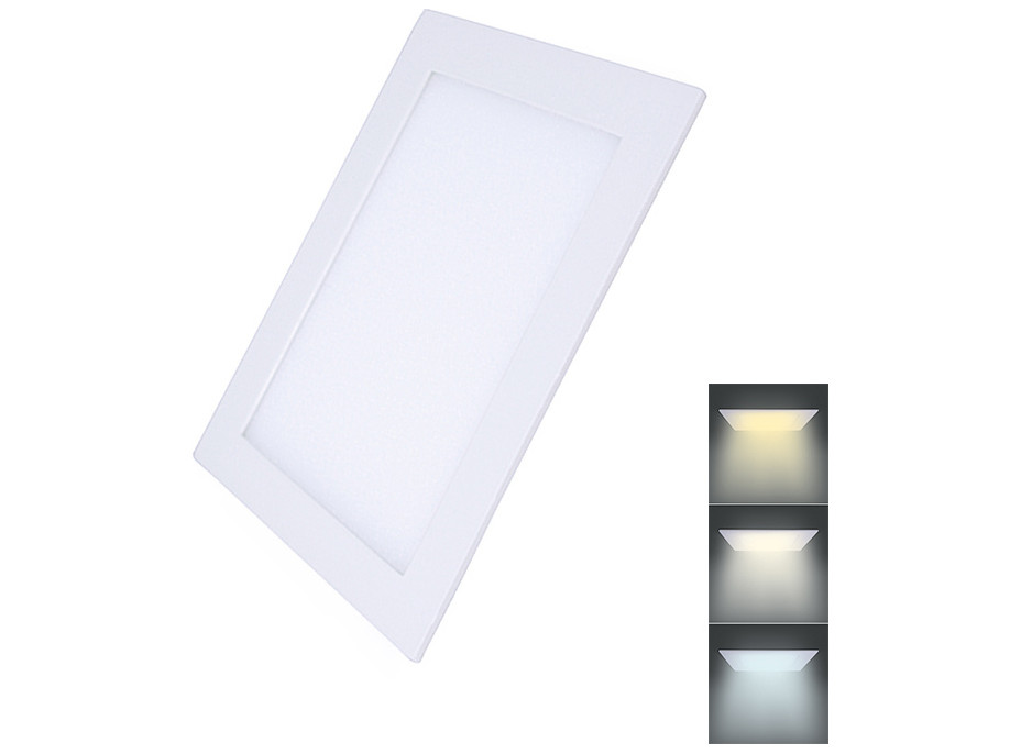 LED mini panel CCT, podhledový, 18W, 1530lm, 3000K, 4000K, 6000K, čtvercový