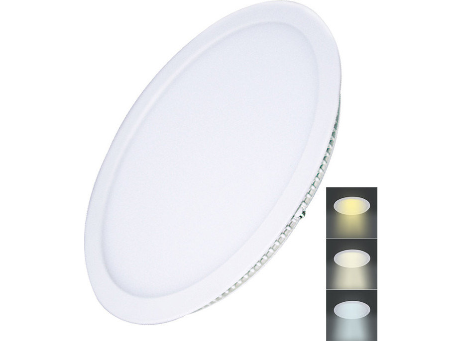 LED mini panel CCT, podhledový, 24W, 1800lm, 3000K, 4000K, 6000K, kulatý