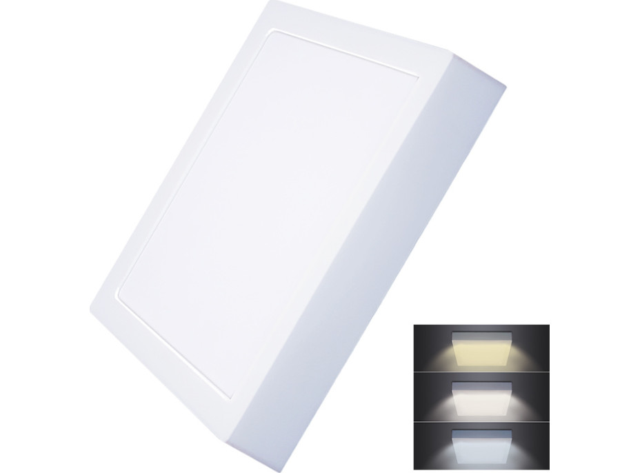 LED mini panel CCT, přisazený, 24W, 1800lm, 3000K, 4000K, 6000K, čtvercový