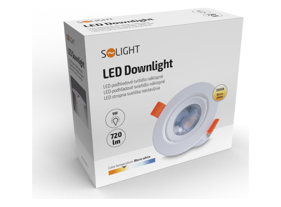 LED podhledové světlo bodové, 9W, 720lm, 3000K, kulaté, bílé