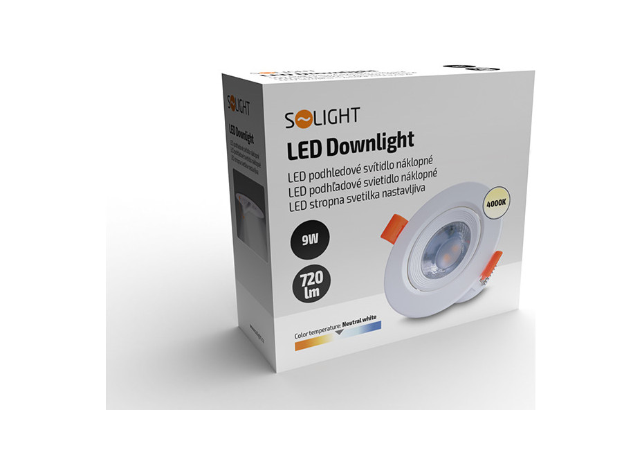 LED podhledové světlo bodové, 9W, 720lm, 4000K, kulaté, bílé