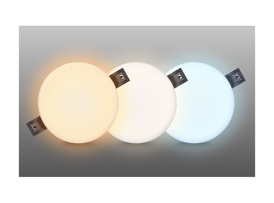 LED podhledové svítidlo CCT, IP44, 8W, 720lm, 3000K, 4000K, 6000K, kulatý