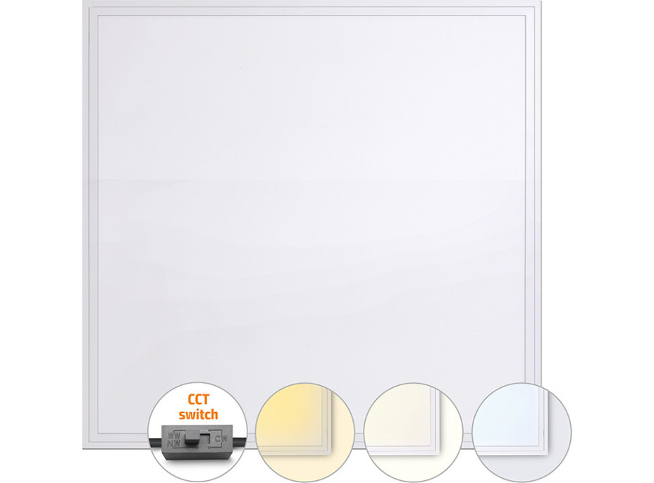 LED světelný panel Backlit 3CCT, 48W, 6240lm, 3000-6000K, Lifud, 60x60cm, 3 roky záruka, bílá barva